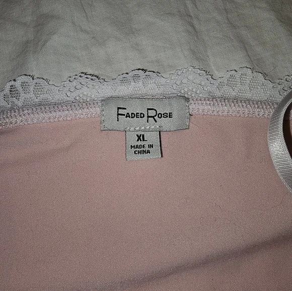 Faded Rose Pink Lace Trim Women's Cami Top XL - Picture 7 of 9